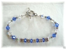 HANDMADE NDIANAPOLIS COLTS BRACELET NFL made with SWAROVSKI CRYSTALS Blue/Silver