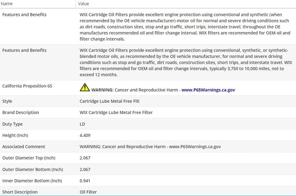 Оригинальный масляный фильтр типа WIX для Audi A3 Quattro 2015-2020 L4-2,0 л - Изображение 3 из 4