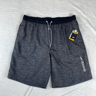 Speedo Swim Shorts Mens XL Gray Durable Water Repellent Comfort Stretch UPF 50+