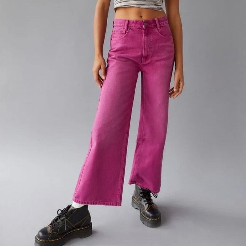 ◆Rest & Recreation◆ RR LOGO WIDE JEANS (PINK) Retro 726 High Rise Flare Women's Jeans - Pink | Levi's® US