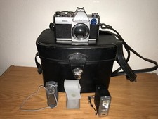 VINTAGE MAMIYA SEKOR 500DTL 35MM CAMERA W/CASE  EXTRAS: WATCH MY VIDEO