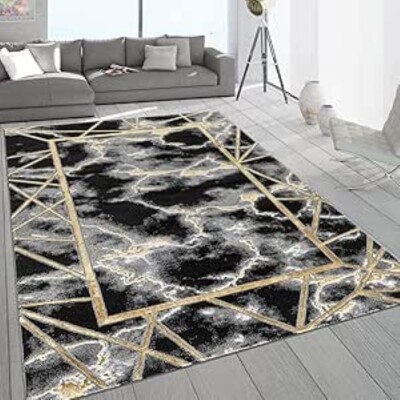 Marmor Design Großflächenteppiche Wohnzimmerteppiche Flur Läufer Boden & Türmatte