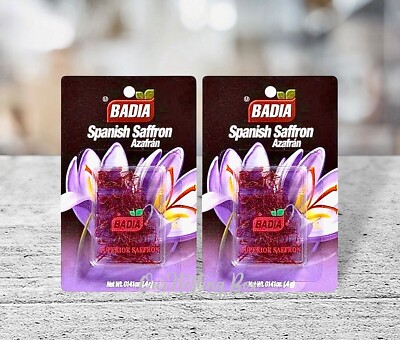 2 x Badia Spanish Saffron Azafran  .0141.oz Selected Saffrons