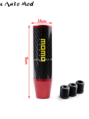 13CM Red Universal MOMO Racing Aluminum Carbon Fiber Gear Shift