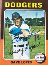 Davey Lopes Autographed 1975 Topps #290