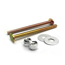 Thrifco 4400245 1/4" x 3-1/2" Brass Plated Steel Closet Bolt Set