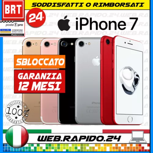 APPLE IPHONE 7 32GB IOS NERO RICONDIZIONATO ECCELLENTE GARANZIA ITALIA 12 MESI