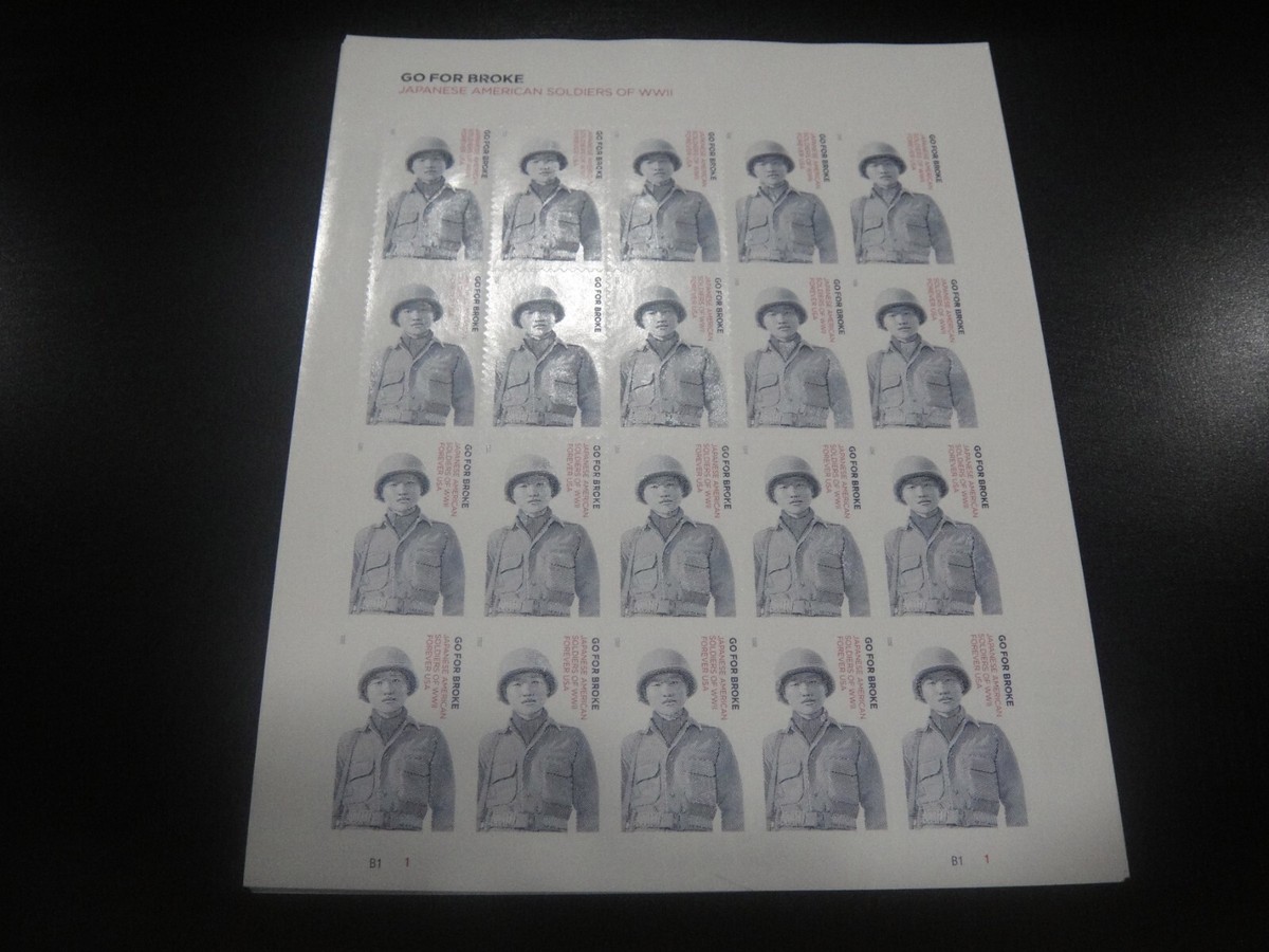 切手25 USA 2021 Sc#5593 Japanese American Soldier WWII FOREVER Sheet of