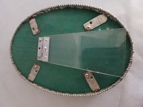 Superbe ancien miroir à poser en maille tressée façon nid - Picture 7 of 7