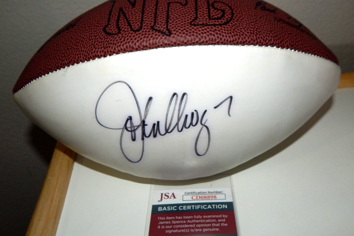 JOHN ELWAY Denver Broncos Signed Autographed NFL White Panel