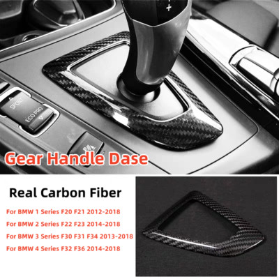 Real Carbon Fiber Style For BMW F20 F30 F22 F32 428i Gear Shift Knob Panel Cover