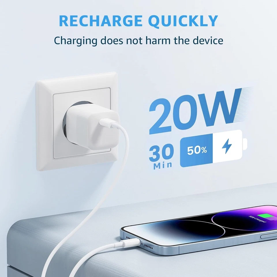 for iPhone Charger cable USB C Fast Charging Cable Type C Lead 14/13/12/11/X Pro - Image 2 of 4