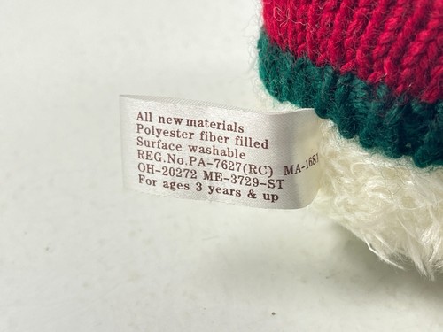 Hugfun Y2K 2000 Christmas Articulates Plush White Polar Bear Knitted Sweater Hat - Picture 6 of 8