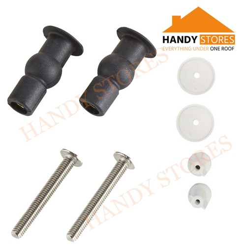 Toilet Seat Fixings Top Fix And Bottom Fix Universal Pack Well Nut WC