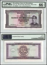 Mozambique 500 Escudos, 1967 (1976 ND), P-118, PMG 66