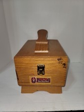 Vintage Esquire Genuine Oak Shoe Care Chest - Shoe polishes. 10 Brushes