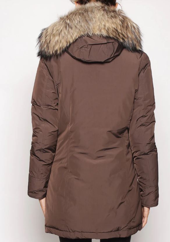 WoolRich Women's Brown Luxury Arctic Parka with Detachable Fur