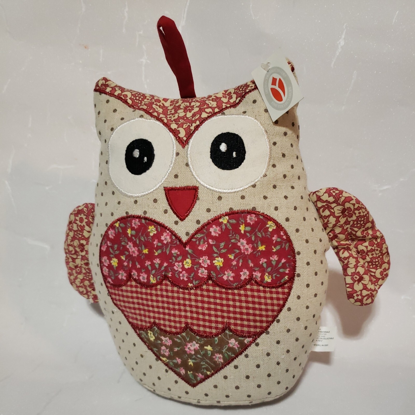Delton Collectibles Country Heart Owl Embroidered Weighted Doorstop 8