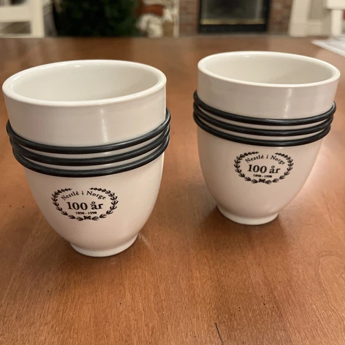 Vtg Mid Century Hoganas Keramik Sweden, Kristina Stark Mugs (2), RARE, Nestle