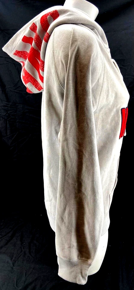 NEW Cleveland Guardians Indians MLB Soft As A Grape Lace Up Grey Hoodie Womens M - Image 3 of 4