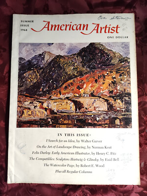 AMERICAN ARTIST June 1968 Walter Garver Felix Darley Robert E. Wood 