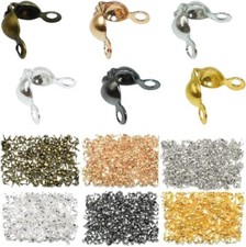 1200pcs Fold Over Clamshell Bead Tips Knot Cover Jewellery Findings DIY Bracelet