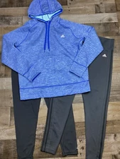 Adidas Lot of 3 Womens Athletic Workout Gym Leggings Hoodie Sweatshirt Size XL