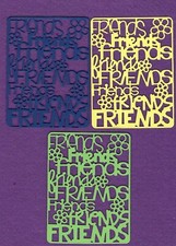 FRIENDS  3 die cuts scrapbook cards W