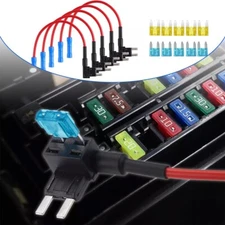 15PCS 12V 15 Amp 20Amp Car Add-a-circuit Mini ATM APM Blade Fuse TAP Adapter Kit