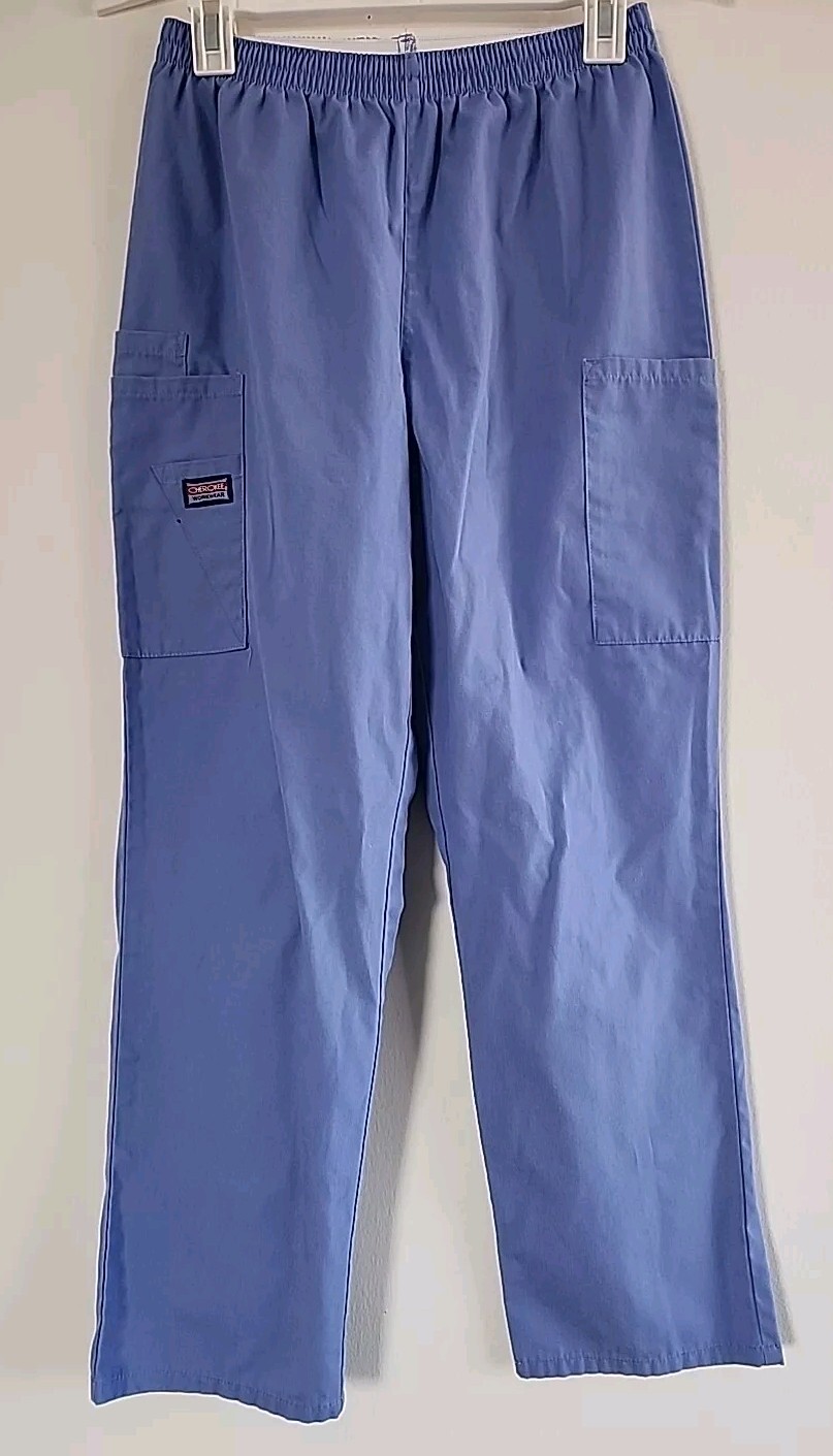 Cherokee Workwear Women's Elastic Waist Cargo Scrub Pant Sma