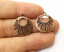 10 Copper Charms Antique Copper Plated Charms (22x19mm) G18170