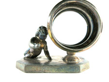 Antique Victorian Wilcox Silver Co Napkin Ring Cherub 4302 Quadruple Plated