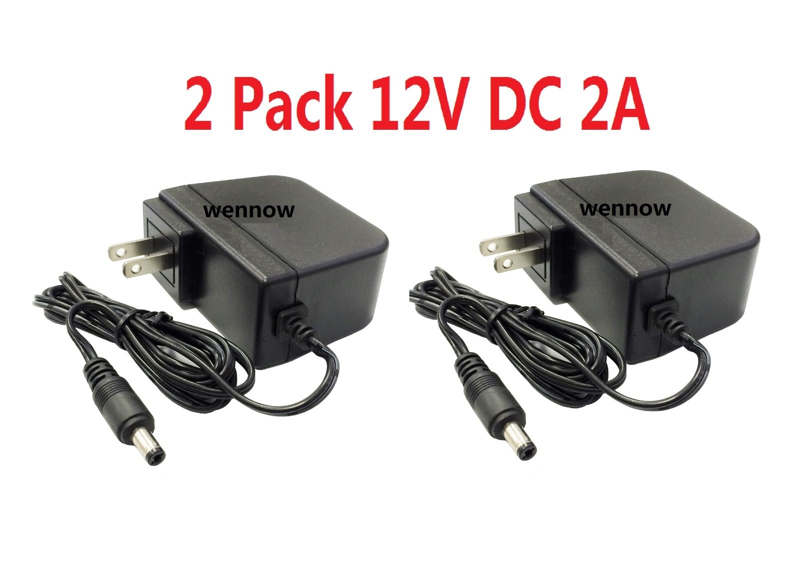2 Pack 12V 2A 12 Volt DC 2 Amp Surveillance Camera Power Supply For Lorex 