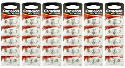 60 Pk Camelion AG3 LR41 392 SR41W LR736 GP92A Plus Alkaline Battery