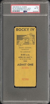 ROCKY BALBOA DEFEATS IVAN DRAGO ROCKY IV FILMING MOVIE TICKET 1985