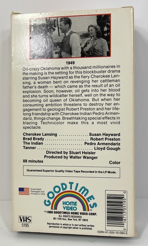 TULSA VHS 1988 Comedy Drama 1949 Film with Susan Hayward and Robert Preston - Picture 3 of 7
