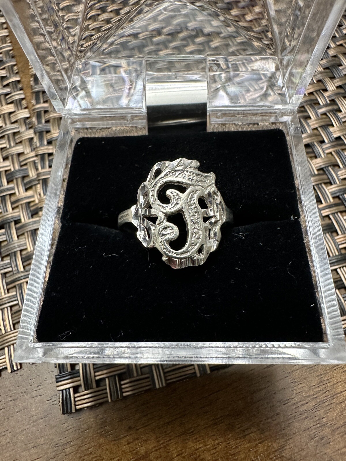 Vintage 925 Silver Monogram Ring - image 1