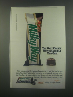 1991 Mars Milky Way Snackers Ad - The only change we've made is a tiny one