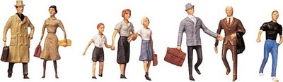 Faller 150502 HO Scale Travellers II Plastic Figures (Set of 8)