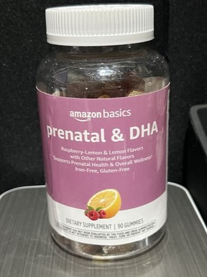 Amazon Basics Prenatal And Dha Raspberry Lemon Dietary Supplements 90ct   B52