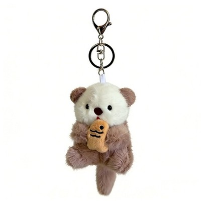 Plush Keychain Otter Charm for Women Teens & Animal Lovers | for