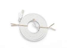 Cat 6 CAT6 Flat Cord Cable 3m 500mhz Ethernet Internet Network LAN WHITE NEW