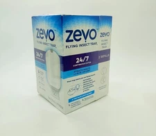 Zevo Indoor Flying Insect Trap Starter Kit plus 2 Refill Cartridges New Sealed
