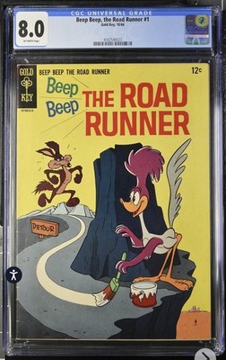 Beep Beep, ROAD RUNNER #1 CGC 8.0 (Gold Key Looney Tunes 1966 Wile E. Coyote)