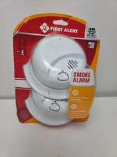 Set Of 2 First Alert Hardwired Smoke Alarm W/ 10 Yr Battery Backup - White...