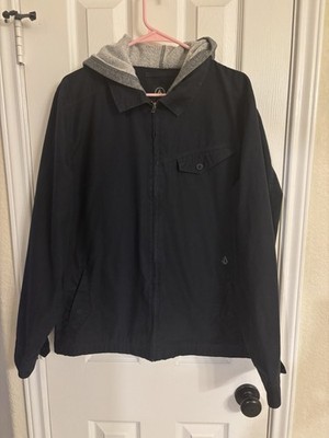 Volcom Navy Bashi Hooded Jacket Y2K Men s Size Large