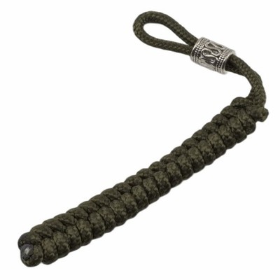 Coeburn Tool Lanyard with Viking Pattern Bead OD Green Braided Fishtail Knot