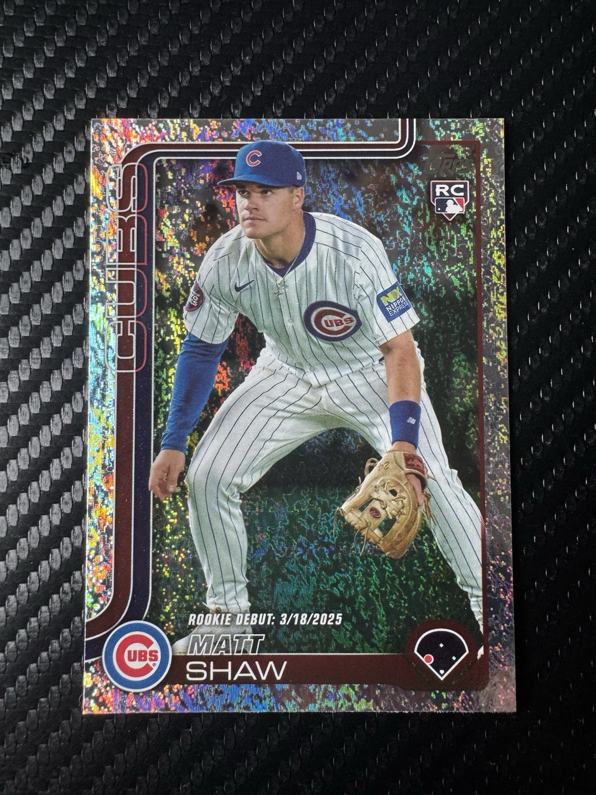 2025 Topps Update Matt Shaw Rookie Debut Sandglitter + Rookie Base Card