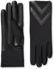 Womens Spandex Touchscreen Cold Weather Gloves with Warm Fleece Lining and Chevr