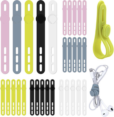 RUIJIE 18 Stück Silikon Kabelbinder, Wiederverwendbare Kabel Organizer